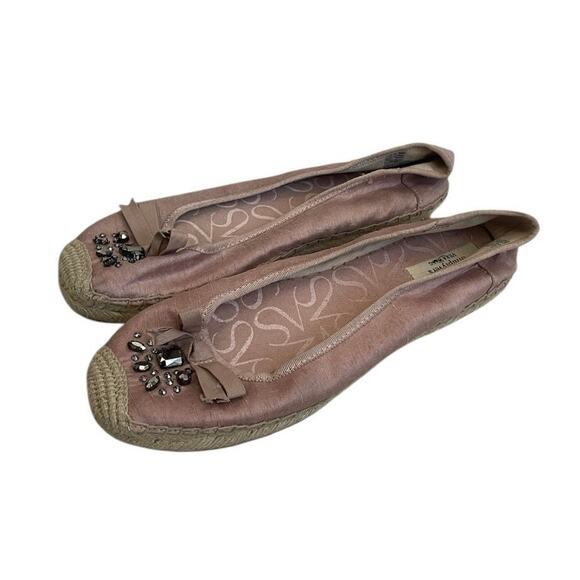 Simply Vera Vera Wang Svorla Pink Rhinestone Beaded Embellished Bow Flats - Picture 3 of 7